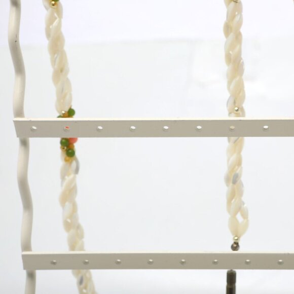 Metal Jewelry Display Stand Necklace Earrings Bracelets Holder Cream Tall - Picture 7 of 8